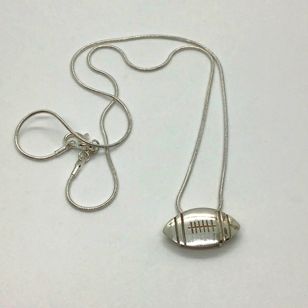 Sterling silver .925 football necklace EUC